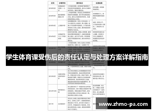 学生体育课受伤后的责任认定与处理方案详解指南