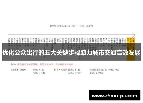 优化公众出行的五大关键步骤助力城市交通高效发展