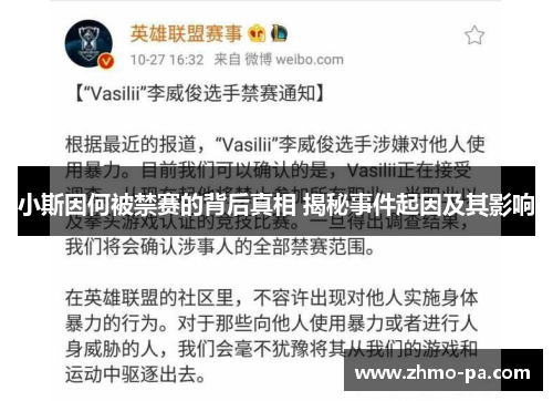 小斯因何被禁赛的背后真相 揭秘事件起因及其影响