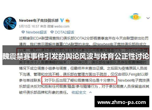 魏震禁赛事件引发的舆论风波与体育公正性讨论