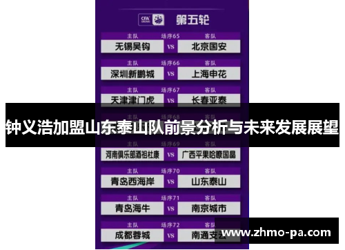 钟义浩加盟山东泰山队前景分析与未来发展展望